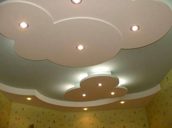 Двухуровневый потолок с подсветкой - фото