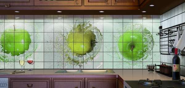 Дизайн плитки на кухне - фото