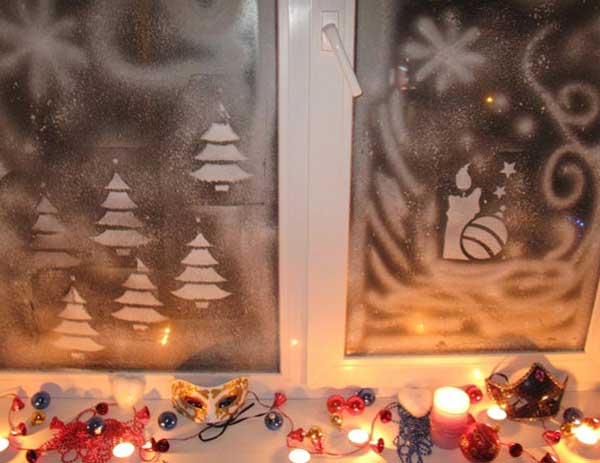 Как разрисовать окна на новый год с помощью зубной пасты и гуаши своими руками с фото