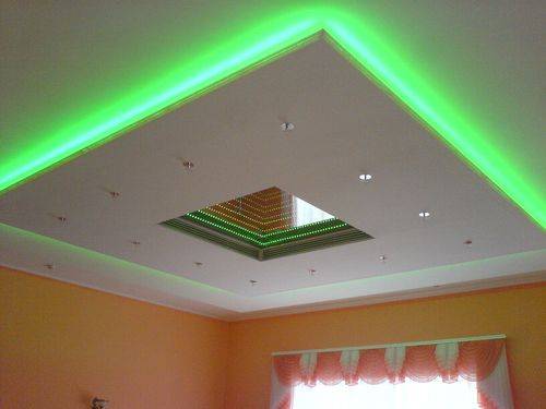 Как установить светодиодные ленты для подсветки потолка - фото